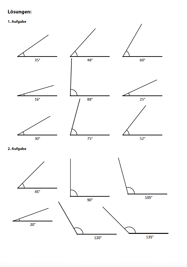 Winkel Berechnen übungen Zum Ausdrucken