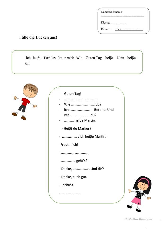 Englisch übungen Dialog B1 Zum Ausdrucken