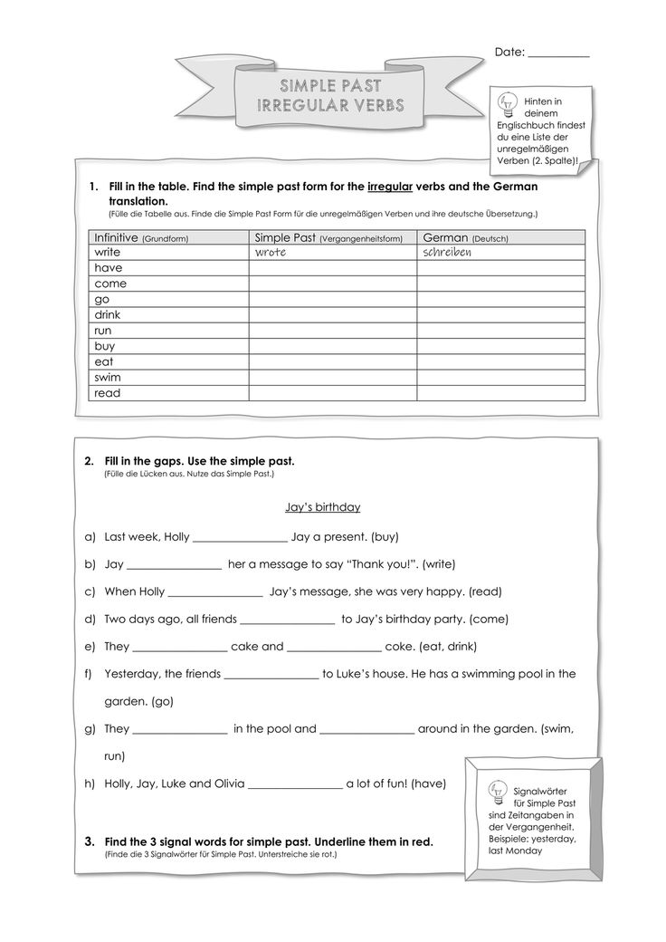 Picture Story English übungen Simple Past Zum Ausdrucken