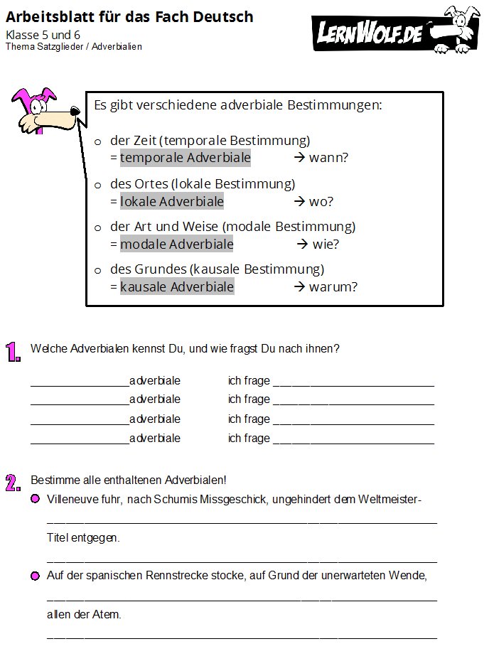 Adverb Englisch übungen Zum Ausdrucken
