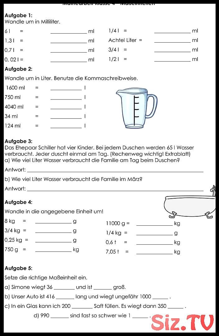 Maßeinheiten Umrechnen übungen 5 Klasse Zum Ausdrucken