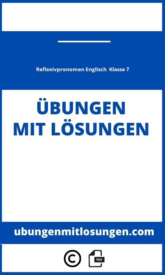 Englisch übung Gymnasium 7 Klasse Reflexivpronomen Ausdrucken