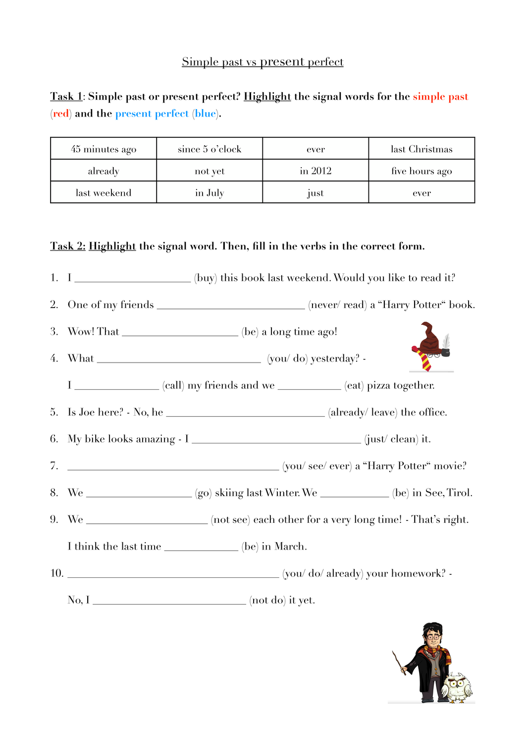 Simple Past Present Perfect übungen Mit Lösungen Zum Ausdrucken