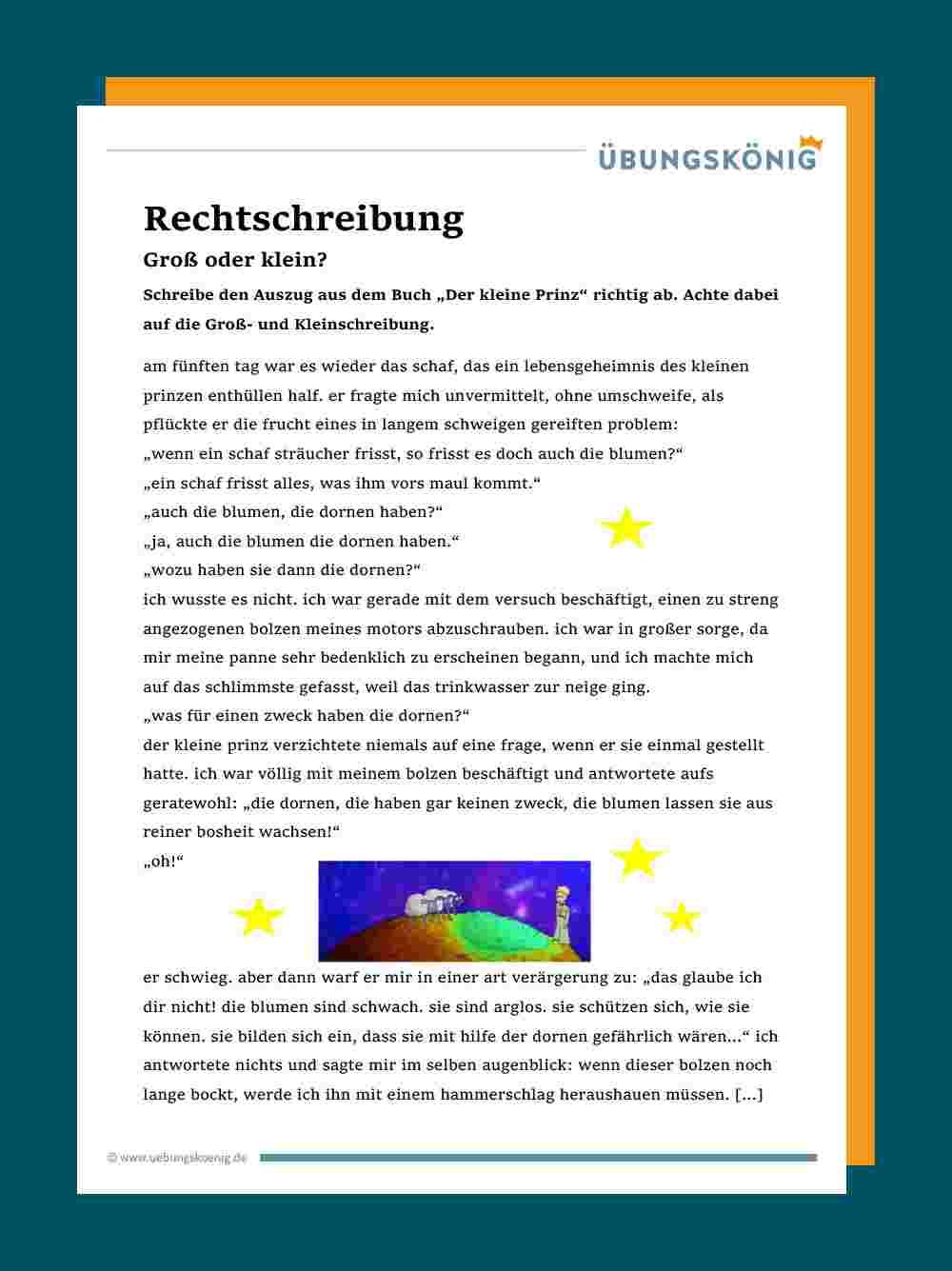 Groß Und Kleinschreibung übung Zum Ausdrucken
