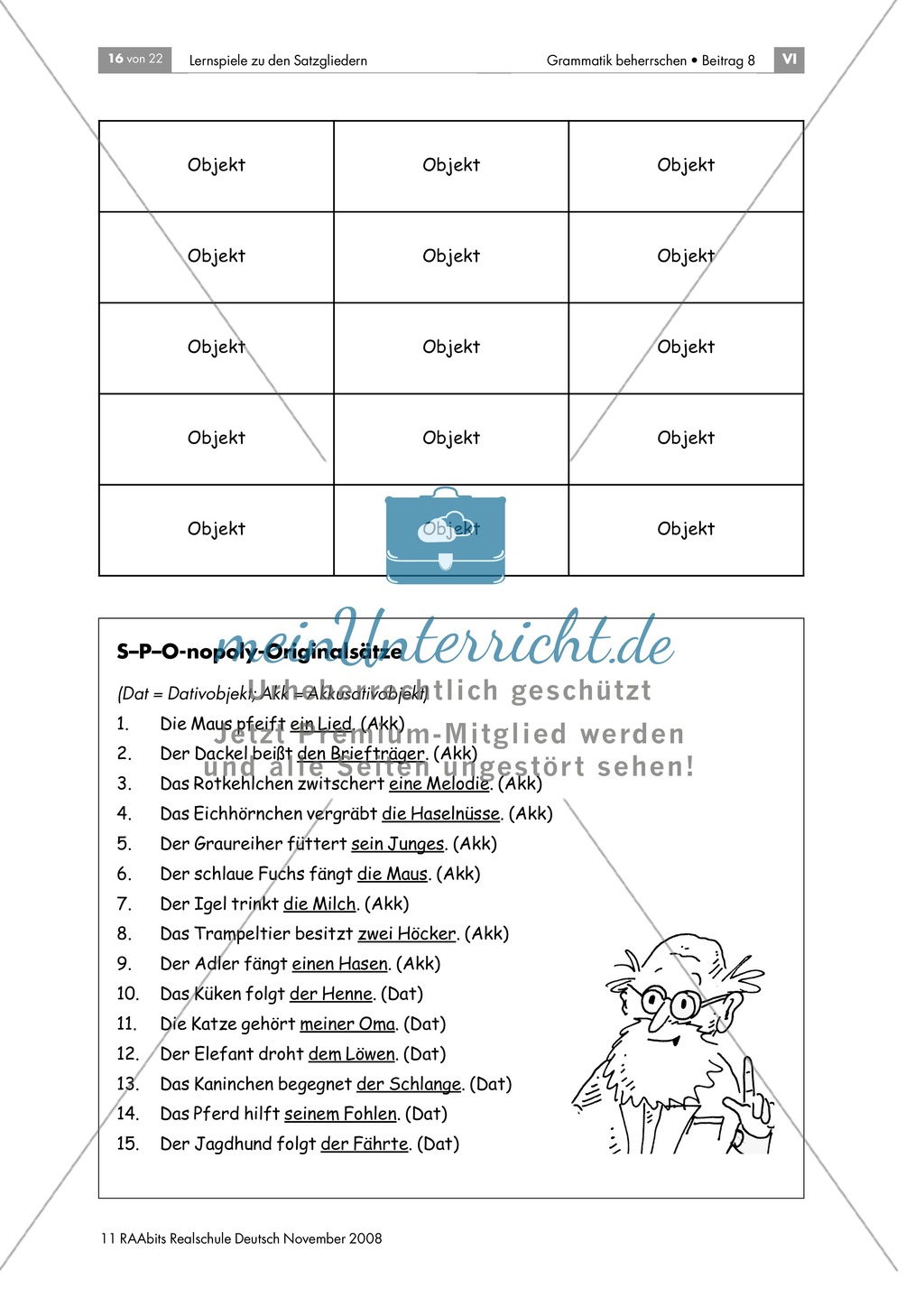 Subjekt Prädikat Dativobjekt Akkusativobjekt übungen Zum Ausdrucken 4 Klasse