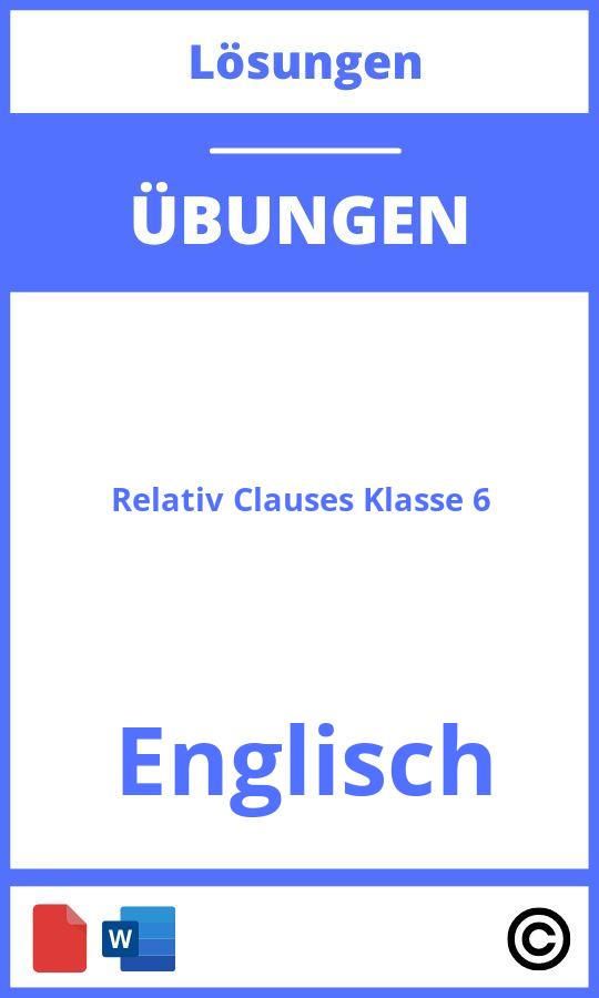 Relativ Clauses übungen Zum Ausdrucken