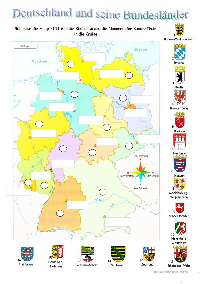 übung Zum Ausdrucken 16 Bundesländer