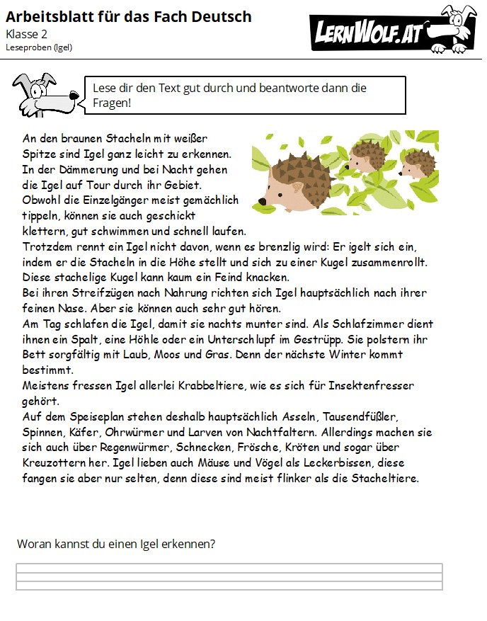 Deutsch übungen 2 Klasse Kostenlos Zum Ausdrucken