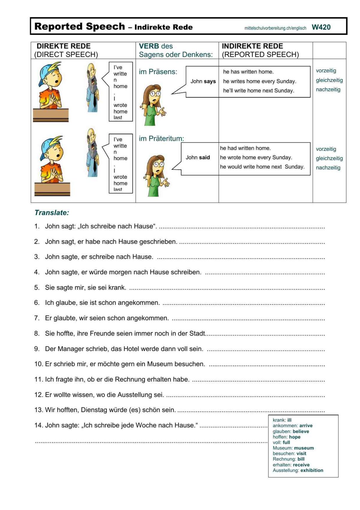 Englisch übungen Klasse 5 Zum Ausdrucken Imperativ