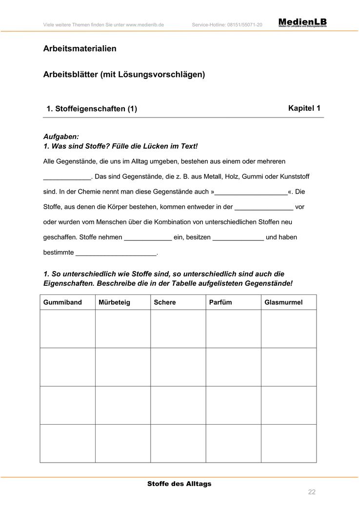 Chemie übungen Stoffe Und Teilchen Klasse 5 Zum Ausdrucken
