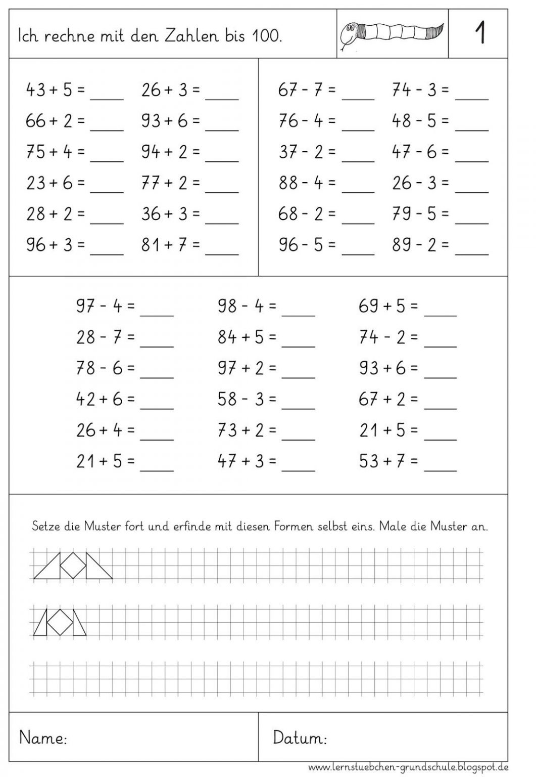 Mathematik übungen Klasse 2 Zum Ausdrucken