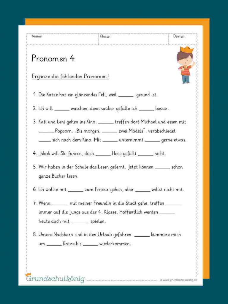 Deutsch 4 Klasse übungen Zum Ausdrucken Schweiz