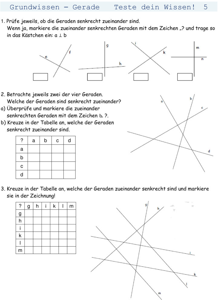 Geometrie übungen 4.klasse Zum Ausdrucken