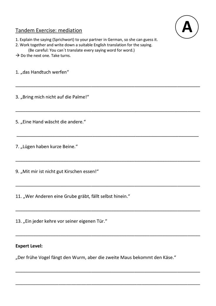 Mediation Englisch übungen Zum Ausdrucken