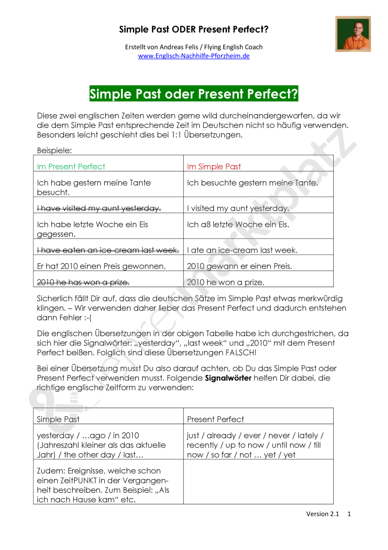 Past Perfect Simple Past übungen Zum Ausdrucken