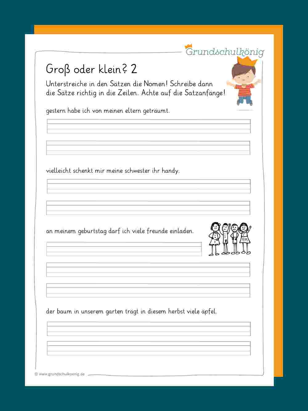 Deutsch Groß Und Kleinschreibung übungen Zum Ausdrucken