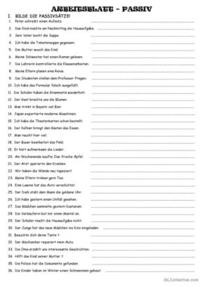Aktiv Und Passiv Englisch übungen Zum Ausdrucken