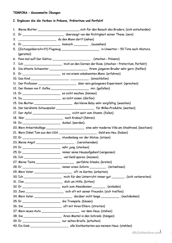 Grammatik übungen Englisch Zum Ausdrucken
