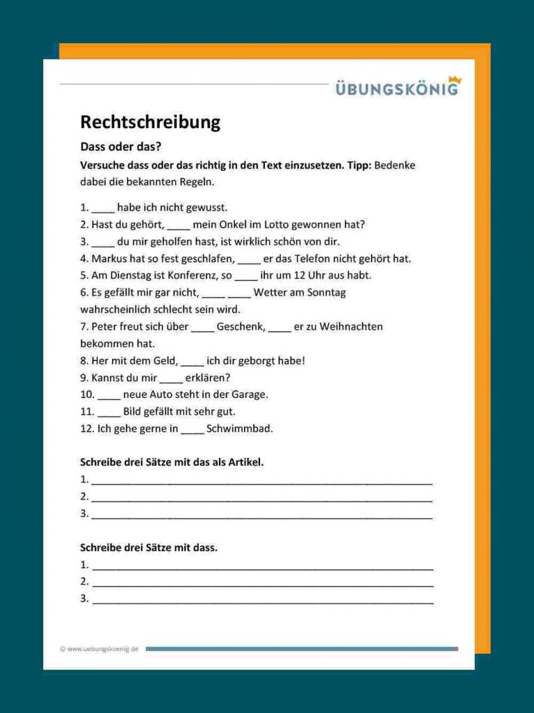 übungen 7 Klasse Hauptschule Zum Ausdrucken