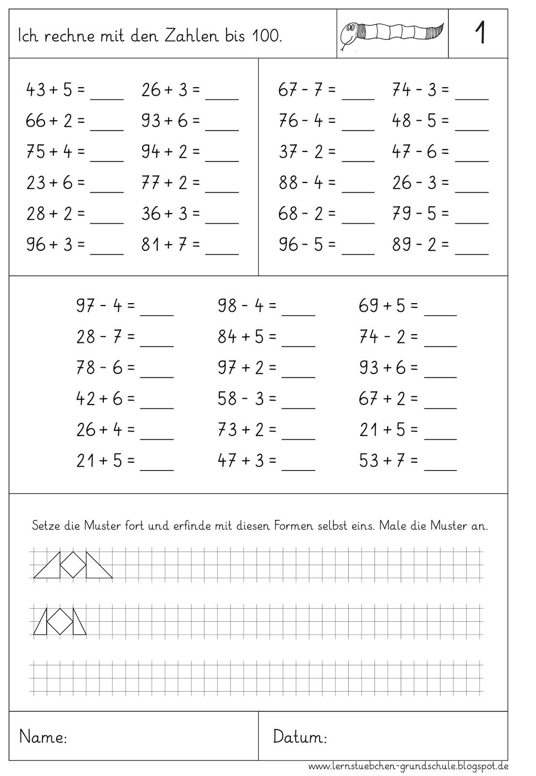 Kostenlose Mathe übungen Zum Ausdrucken