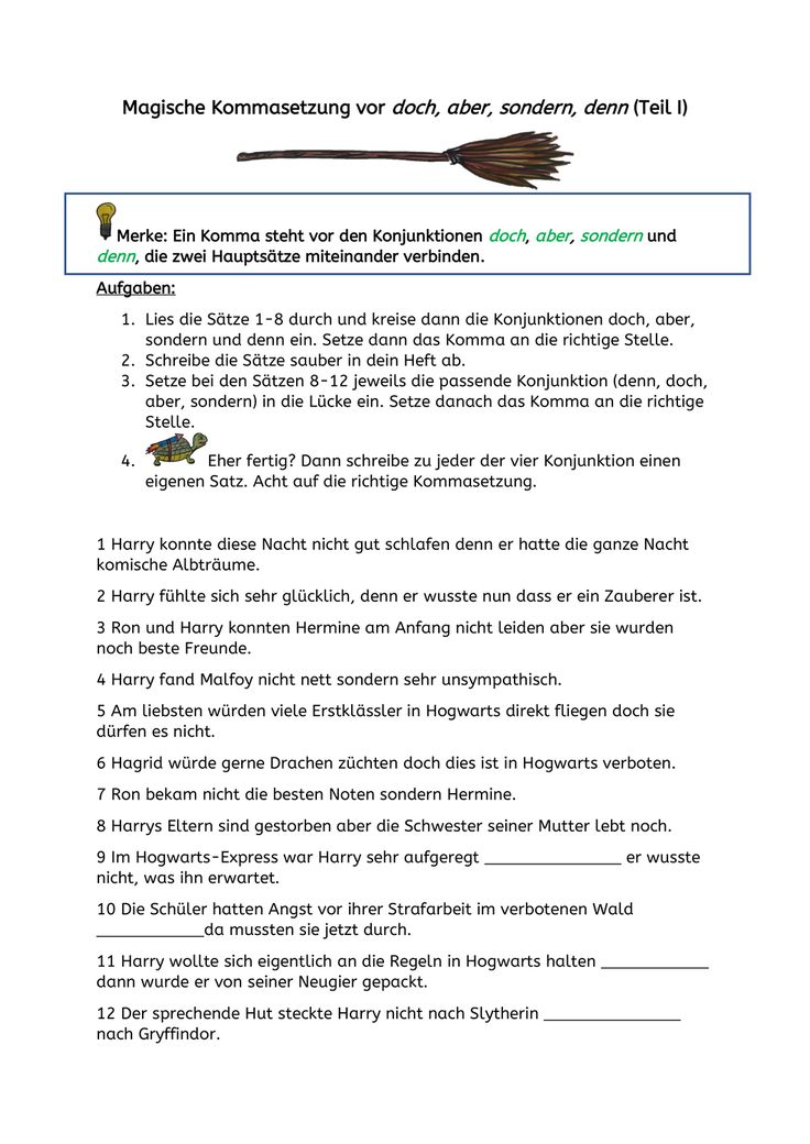 übungen Kommasetzung Haupt Und Nebensatz Zum Ausdrucken