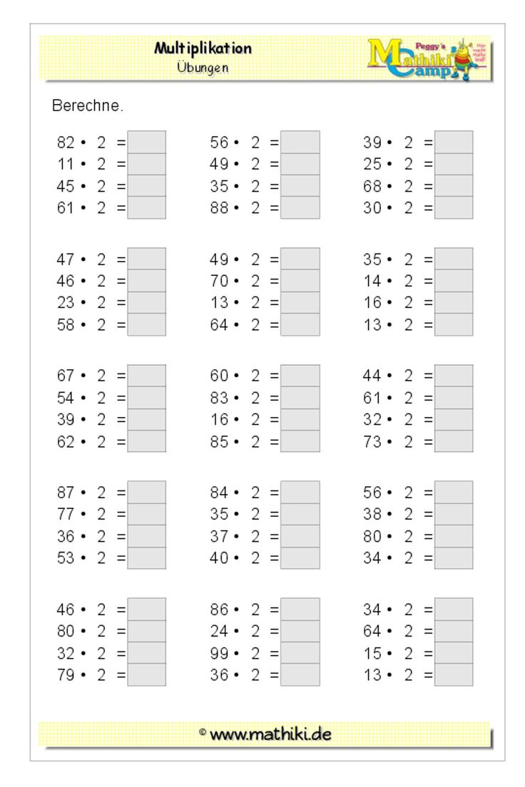Mathe übungen 4 Klasse Zum Ausdrucken