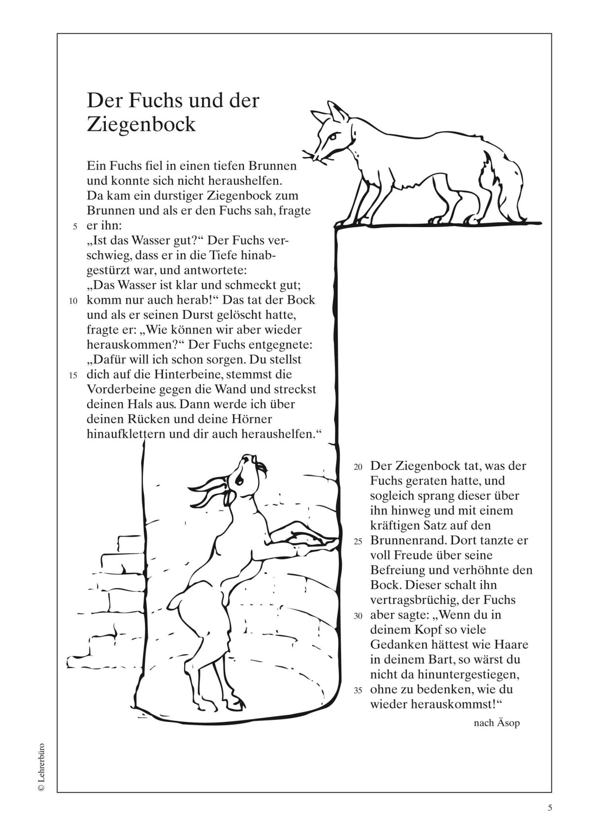 Fabel übungen Zum Ausdrucken