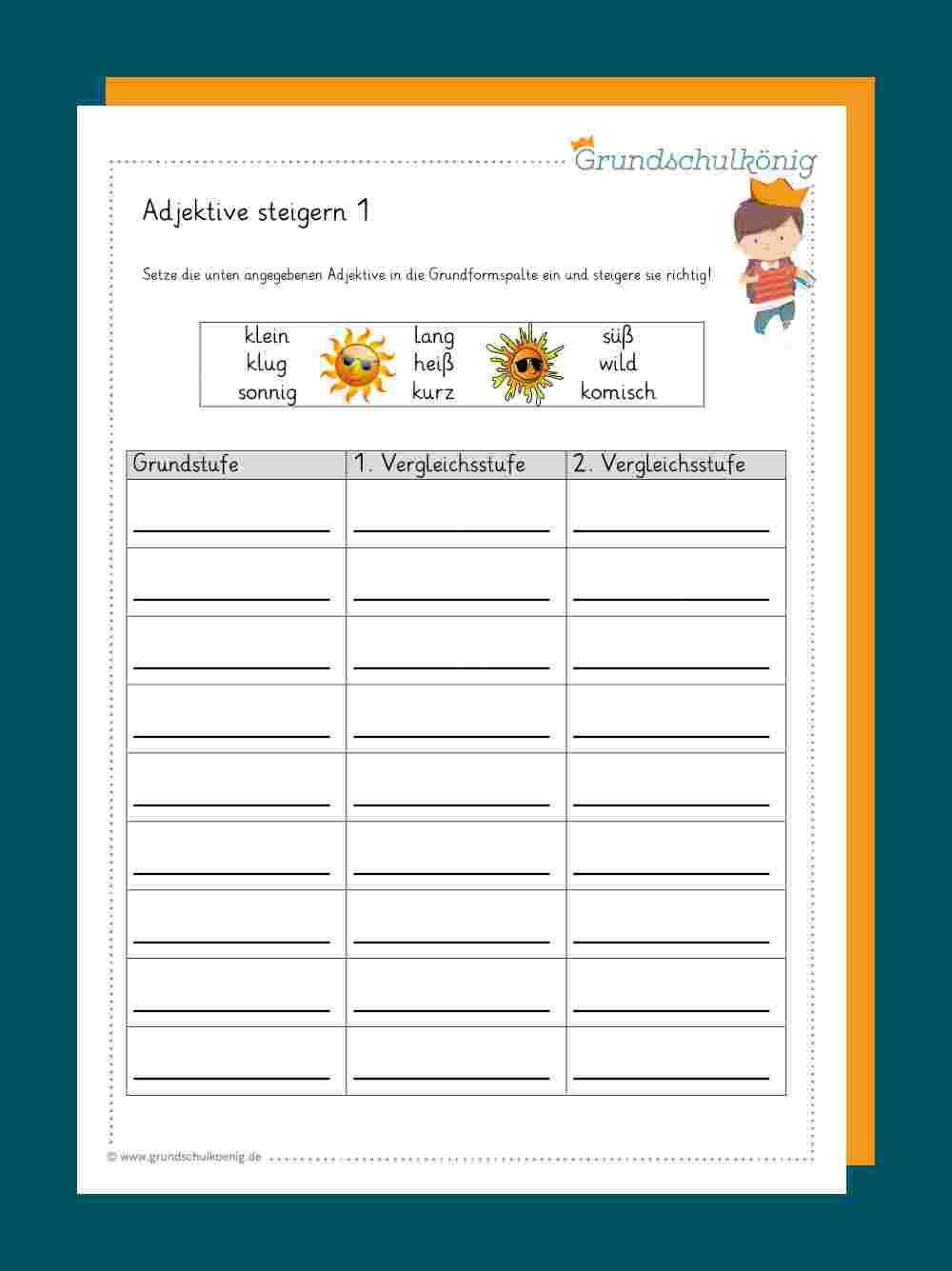 Steigerung Von Adjektiven Englisch übungen Zum Ausdrucken
