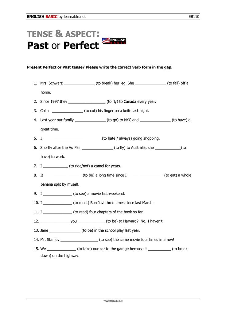 Simple Past Present Perfect übungen Lückentext Zum Ausdrucken