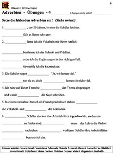 Adjektiv Oder Adverb Englisch übungen Zum Ausdrucken Kostenlos