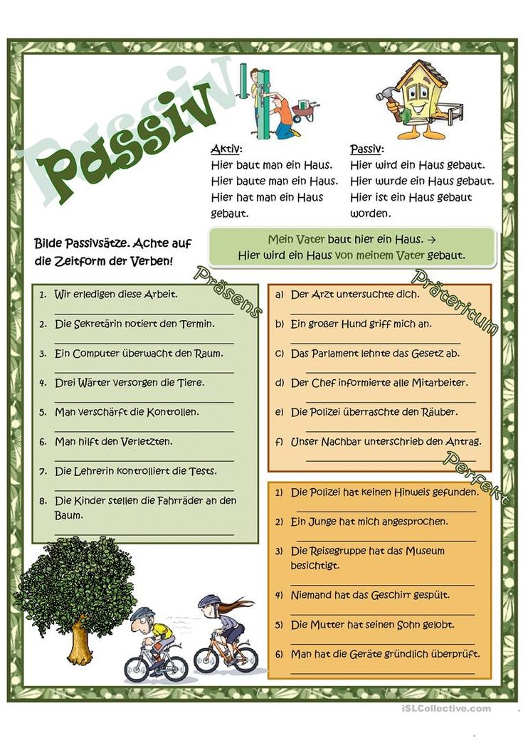 Passiv übungen Englisch Zum Ausdrucken