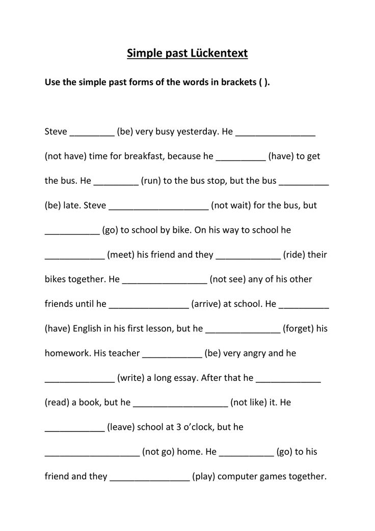 Simple Past übungen Zum Ausdrucken Klasse 6
