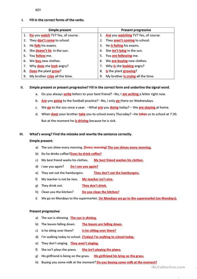 Englisch Simple Present übungen Zum Ausdrucken