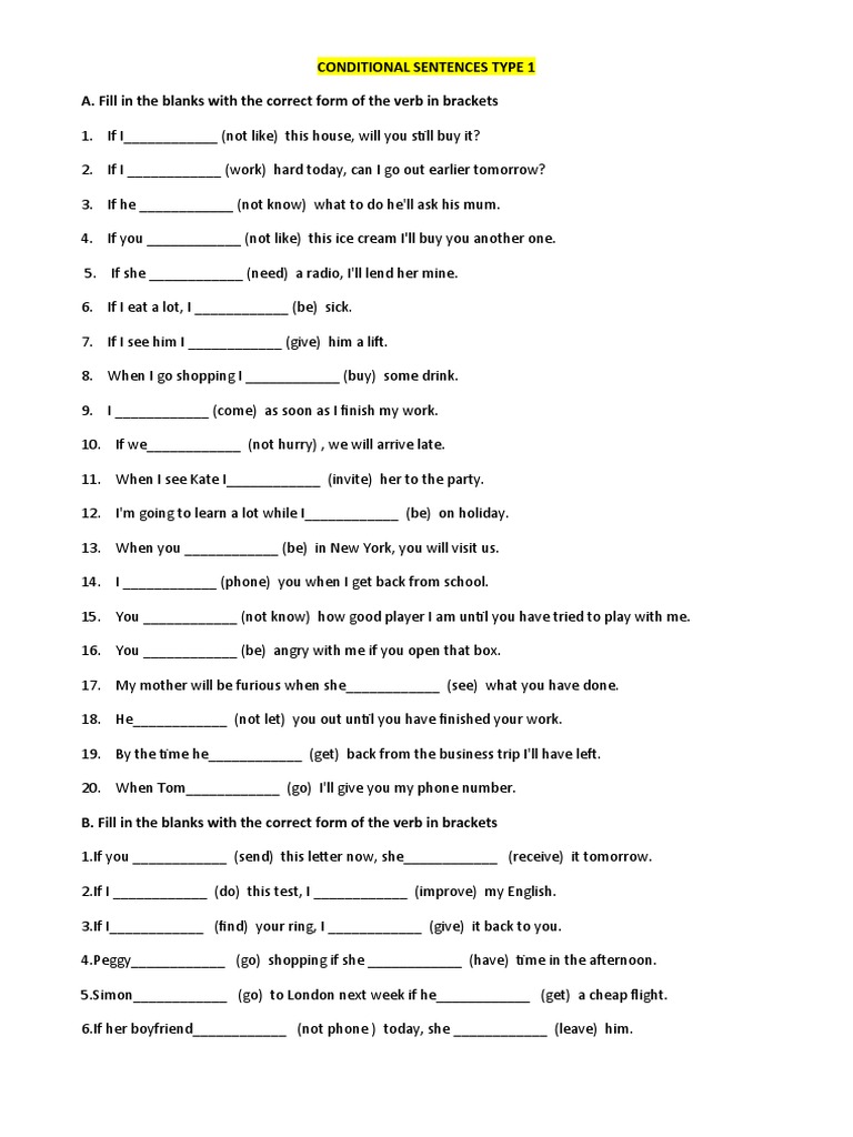Conditional Sentences 1 2 3 übungen Zum Ausdrucken Pdf Klassenarbeiten