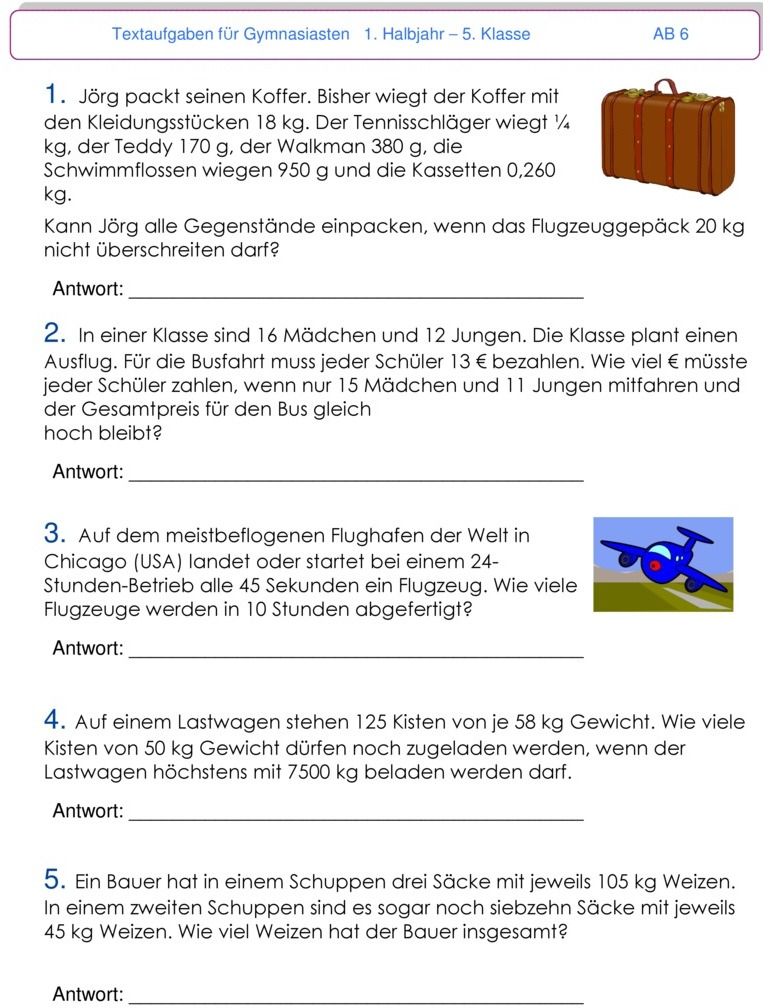 Brüche 6 Klasse Gymnasium übungen Zum Ausdrucken