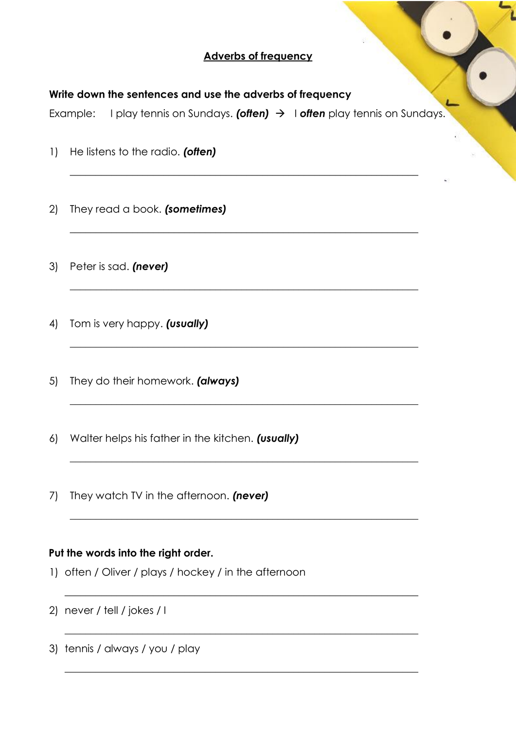 Englisch übungen Zum Ausdrucken Adverbs Of Manner