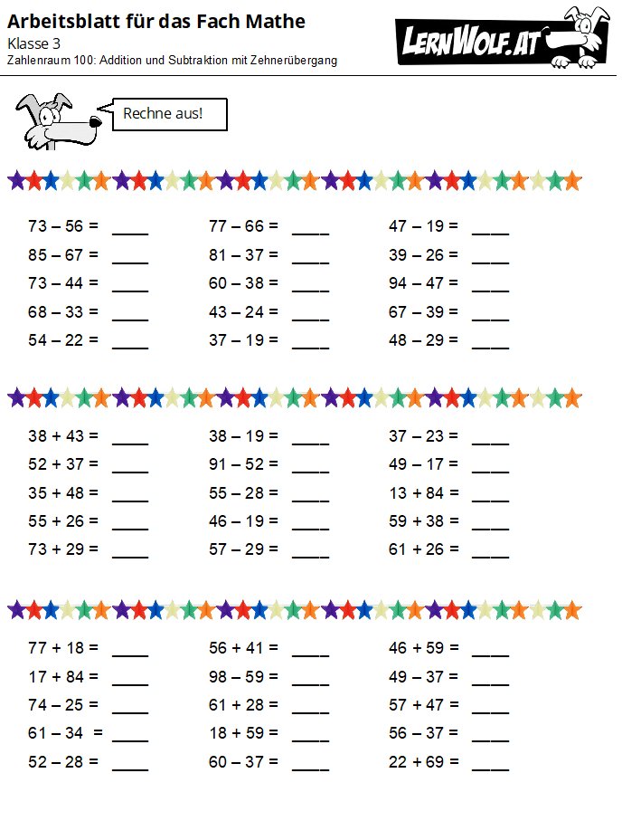 Mathe übungen Klasse 3 Kostenlos Ausdrucken