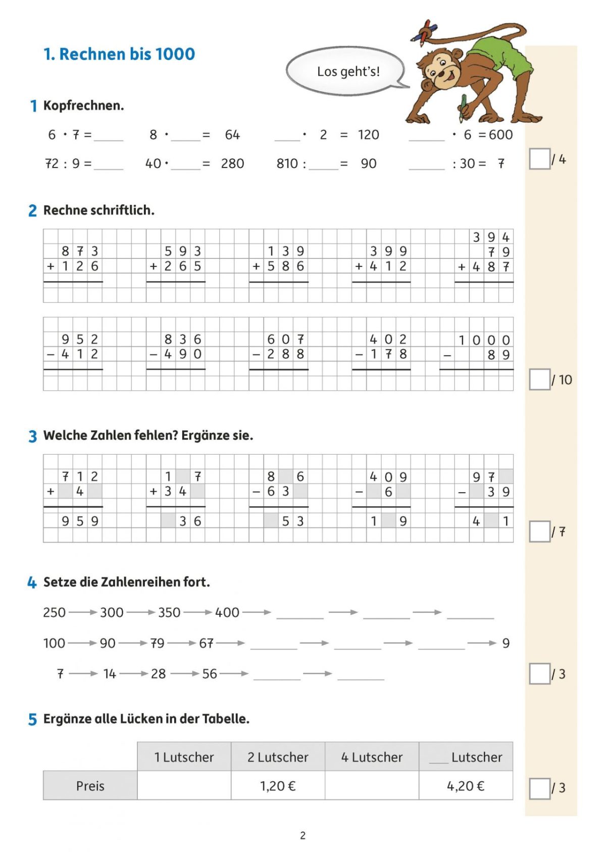 Mathematik 4 Klasse übungen Zum Ausdrucken Kostenlos