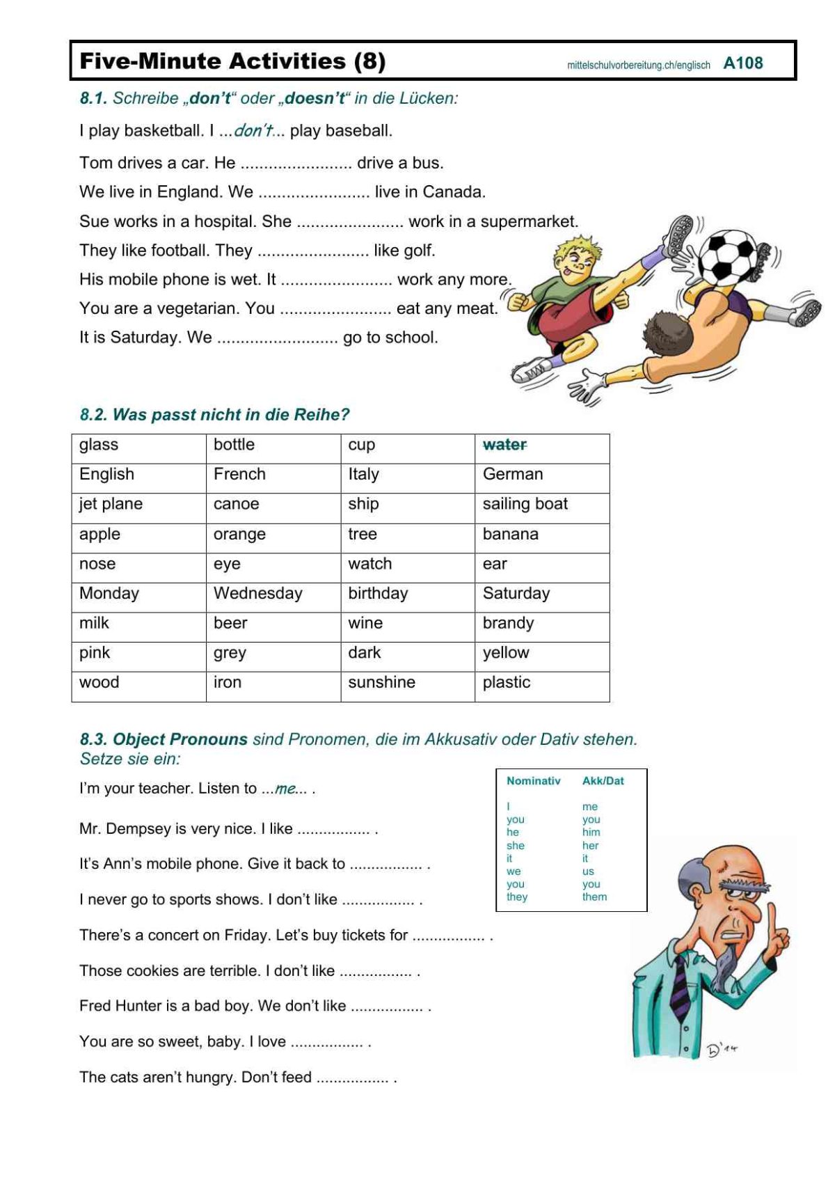 Englisch übungen Zum Ausdrucken Klasse 10