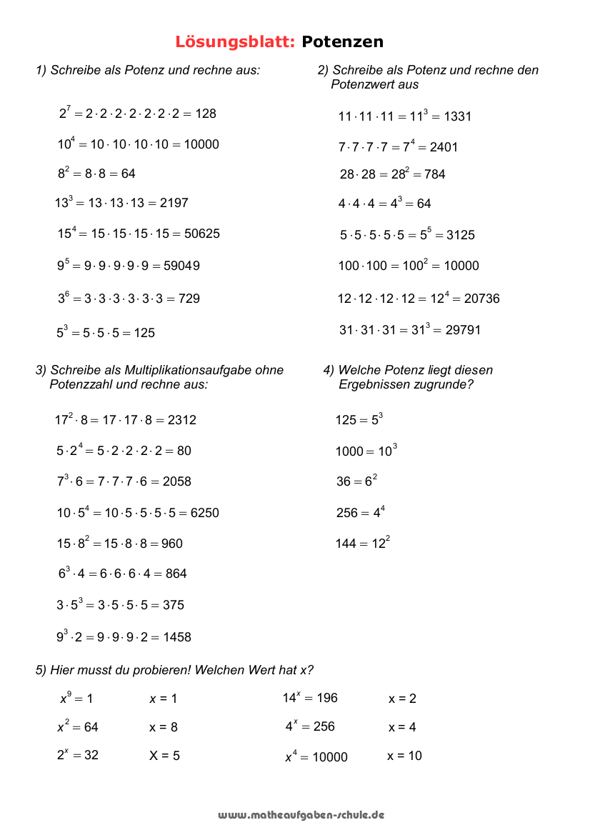 Mathematik 5 Klasse übungen Zum Ausdrucken Schweiz