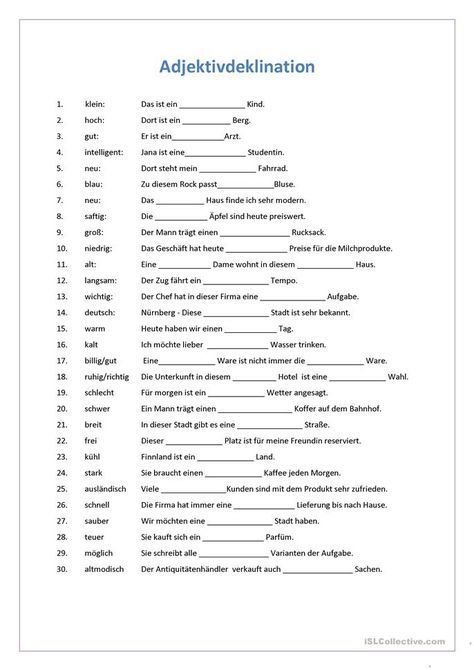 Englisch übungen Adjektiv Oder Adverb Zum Ausdrucken