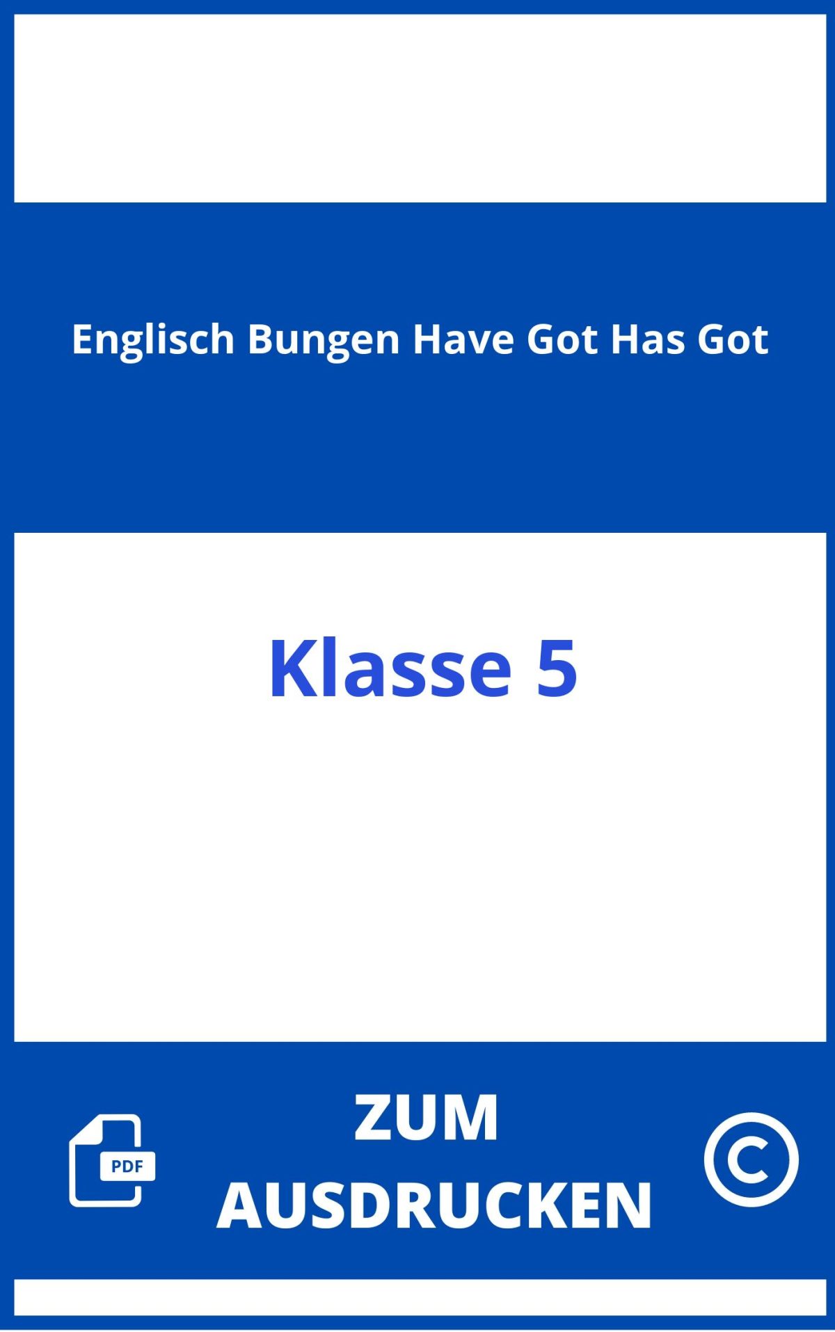 Have Got übungen Ausdrucken