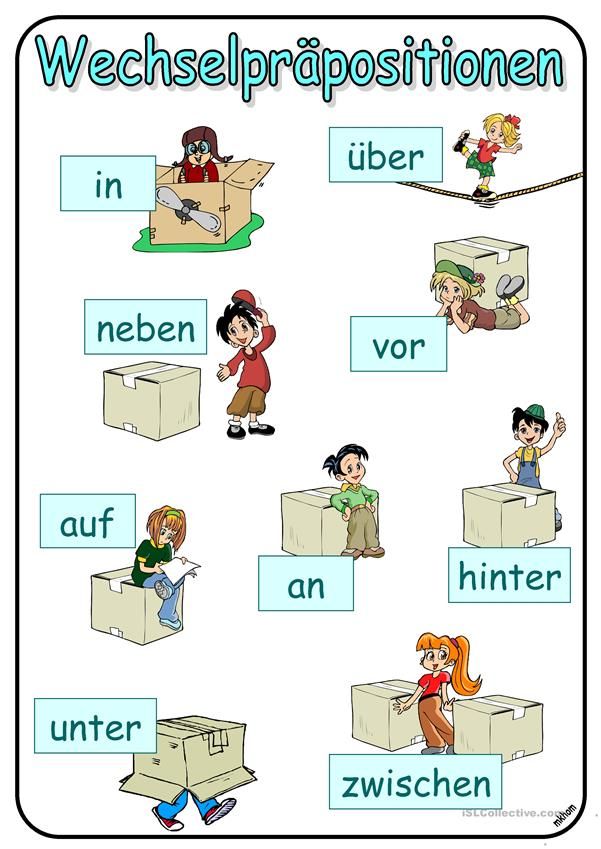 Spanisch Präpositionen übungen Ausdrucken