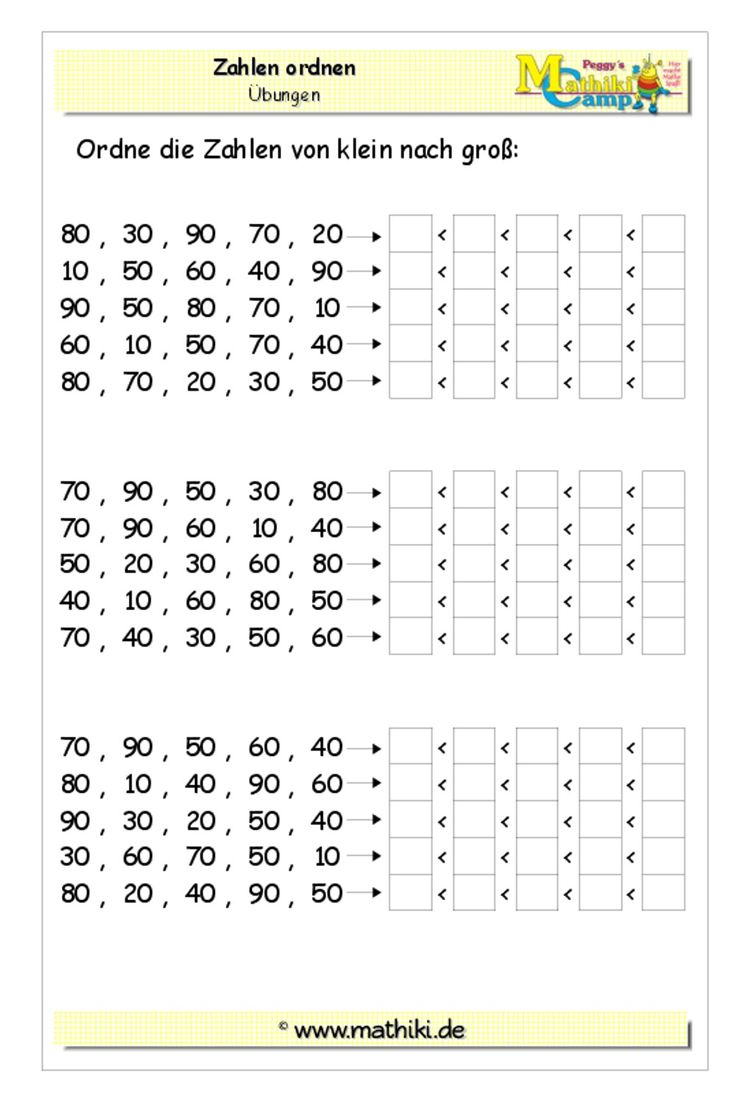Mathe übungen 2 Klasse Zum Ausdrucken