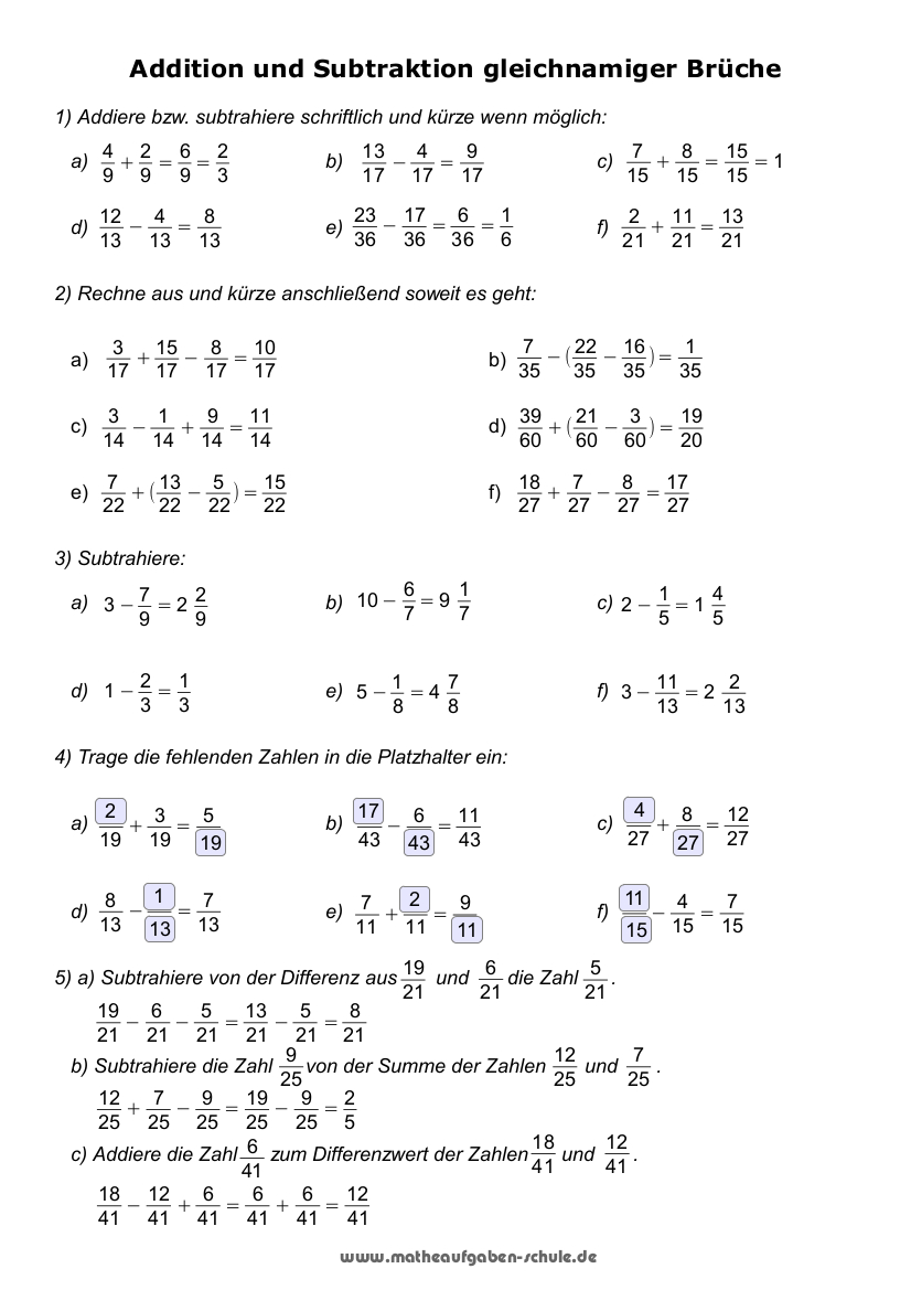 Mathe Gleichungen übungen Zum Ausdrucken