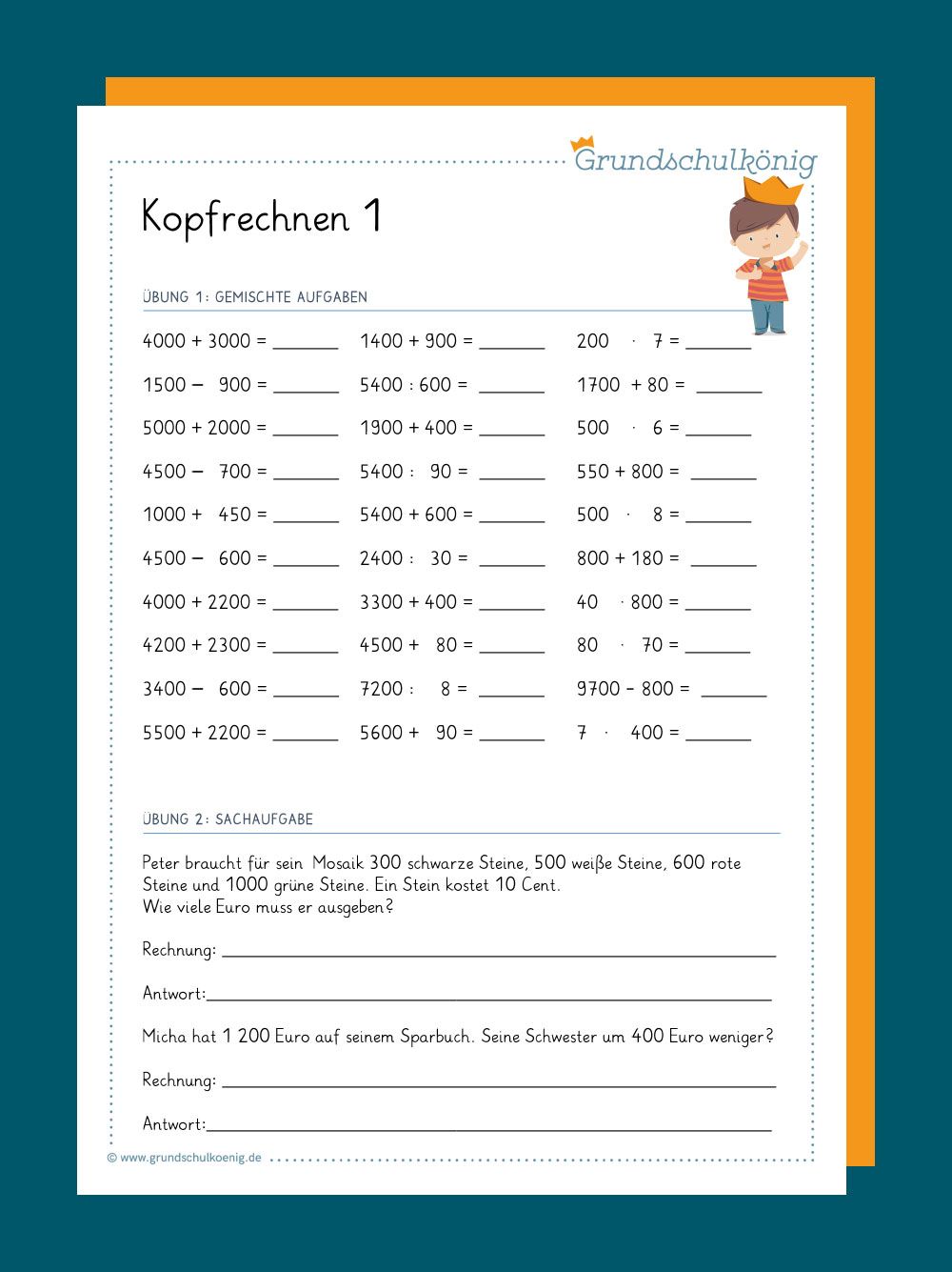 Deutsch übungen 4 Klasse Zum Ausdrucken