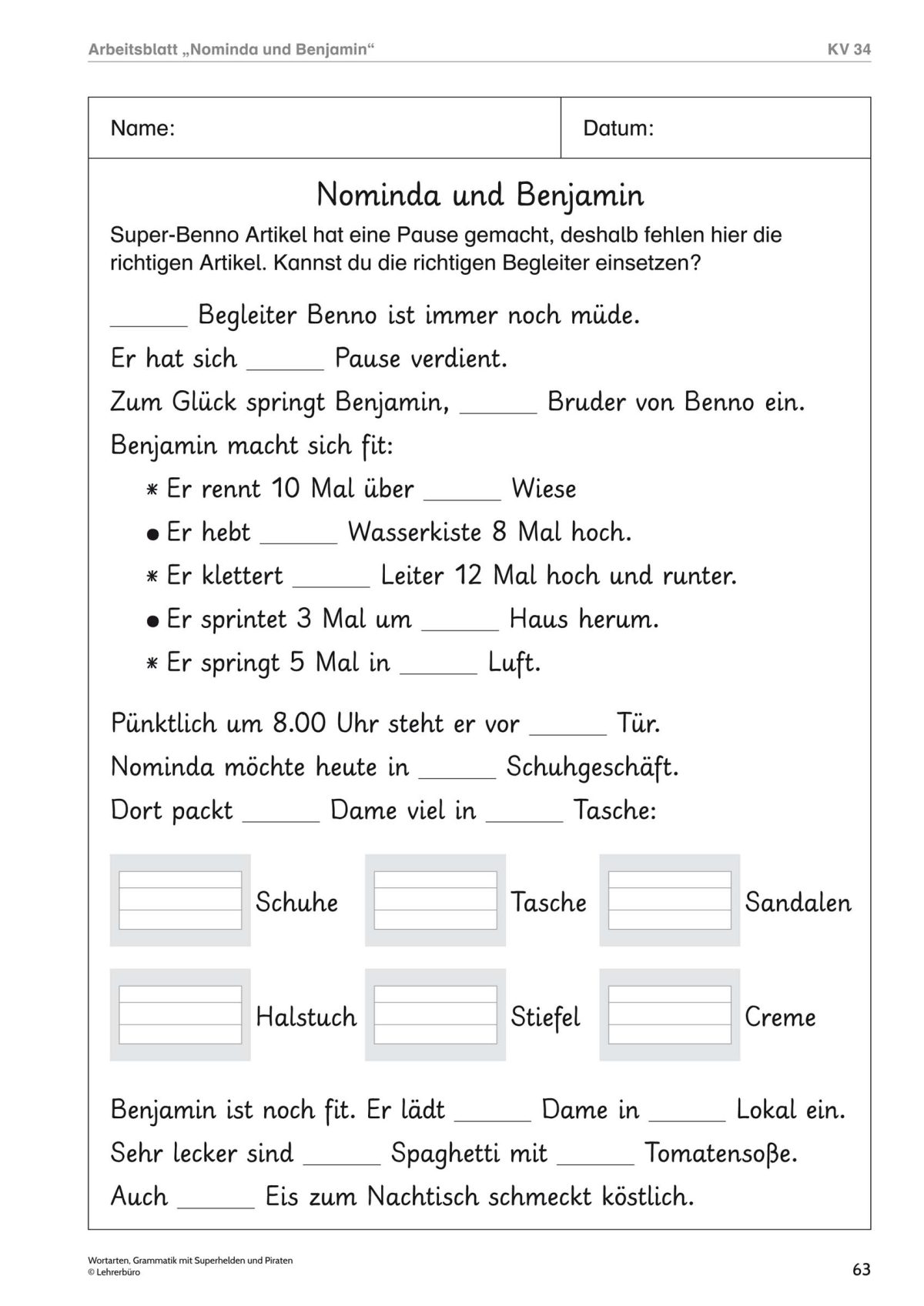 Klasse 4 Deutsch übungen Zum Ausdrucken